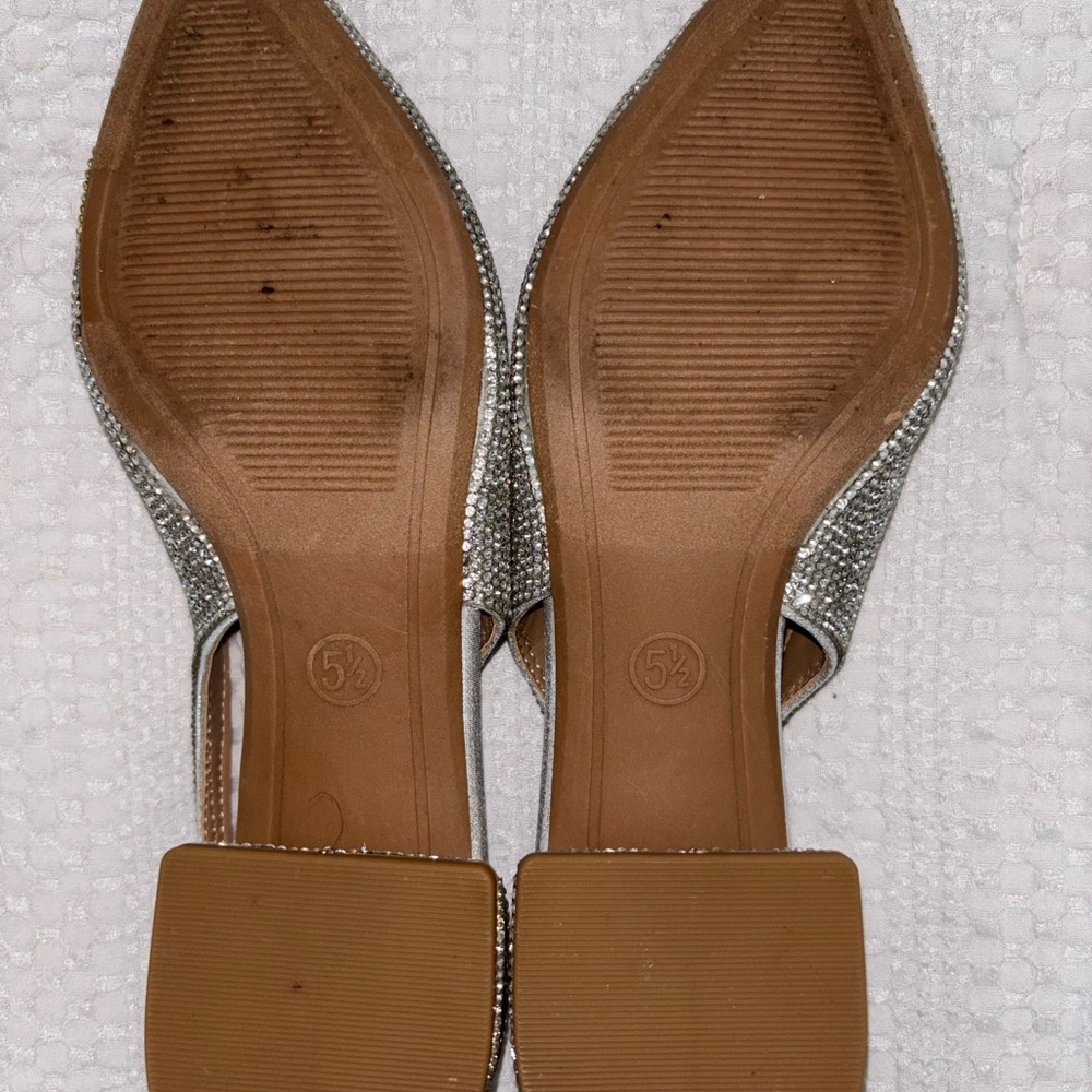 a new day Silver Rhinestone Pointed Slingback Flats - Picture 4 of 4